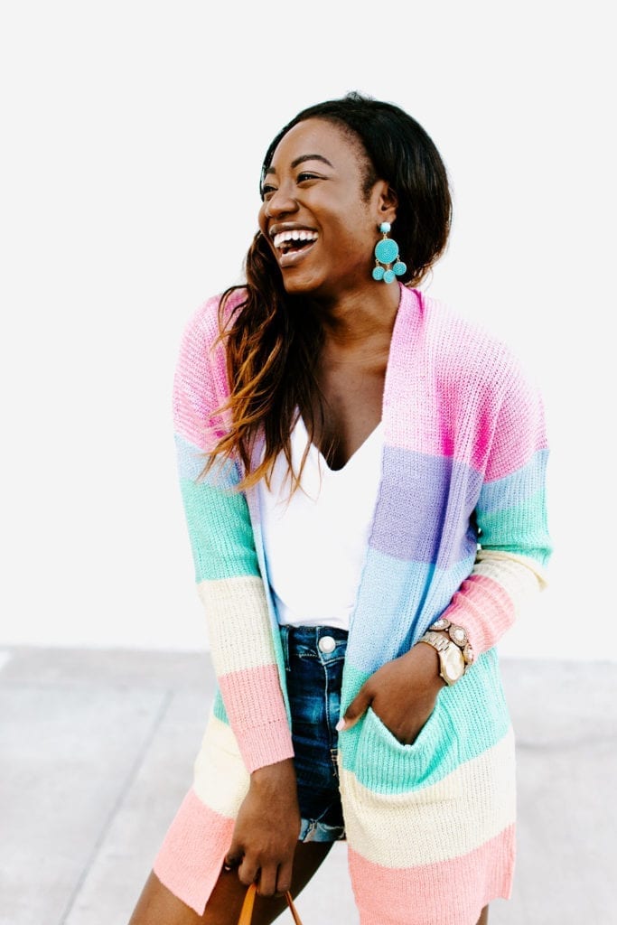 fall striped cardigan