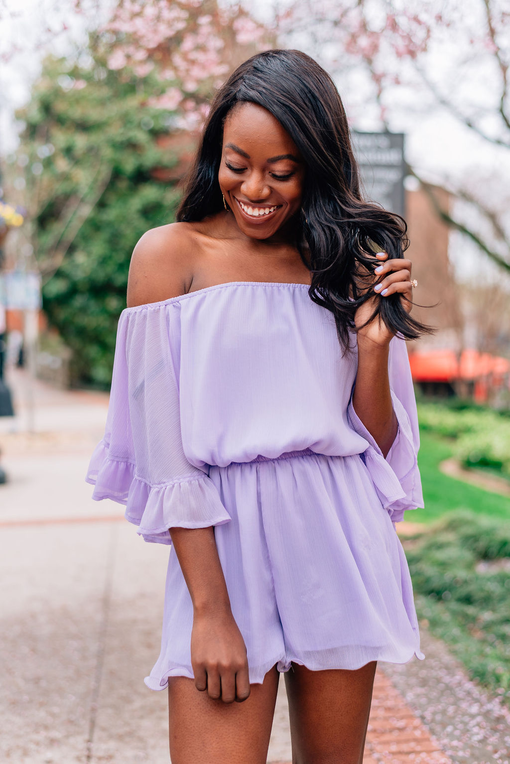lavender romper dress